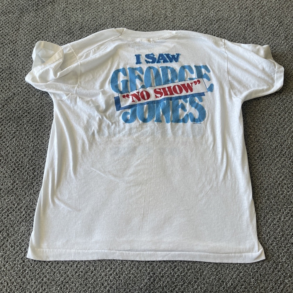 Vintage George Jones 80's no show  Concert T Shirt. Single stitch T-shirt. LG - Picture 4 of 4